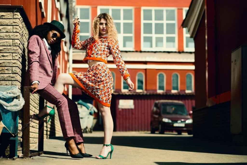 Two Women Posing for Pictorial